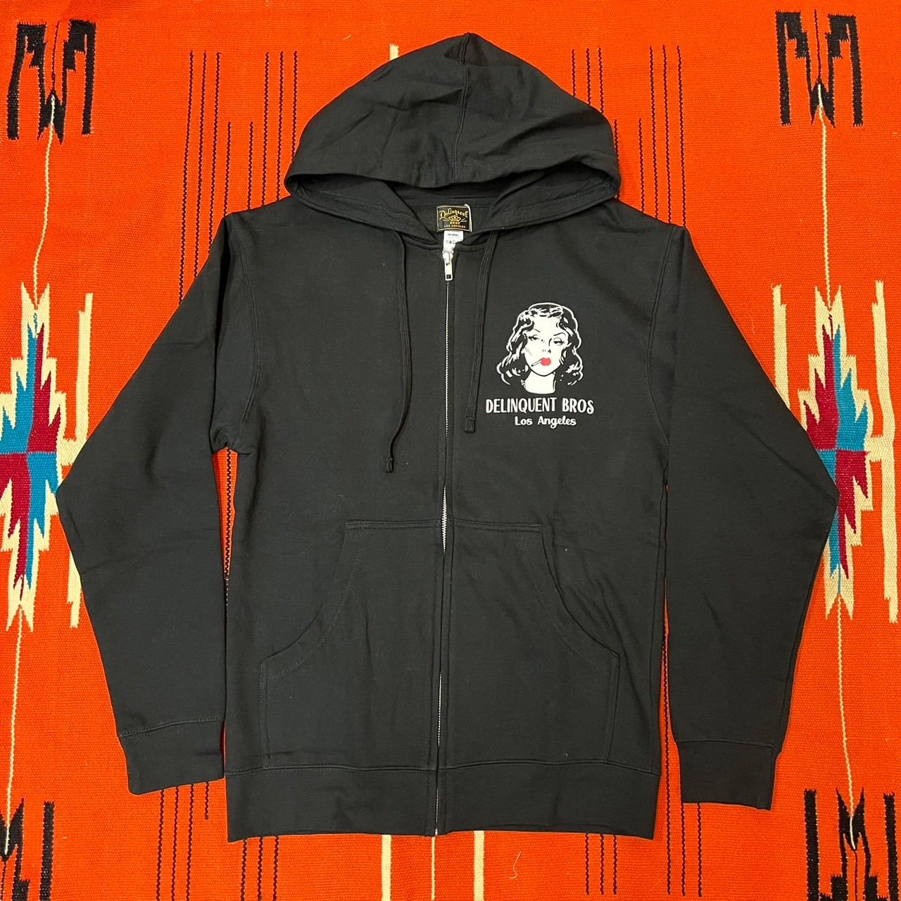 Smoke Girl Full Zip Hoodie　BLACK