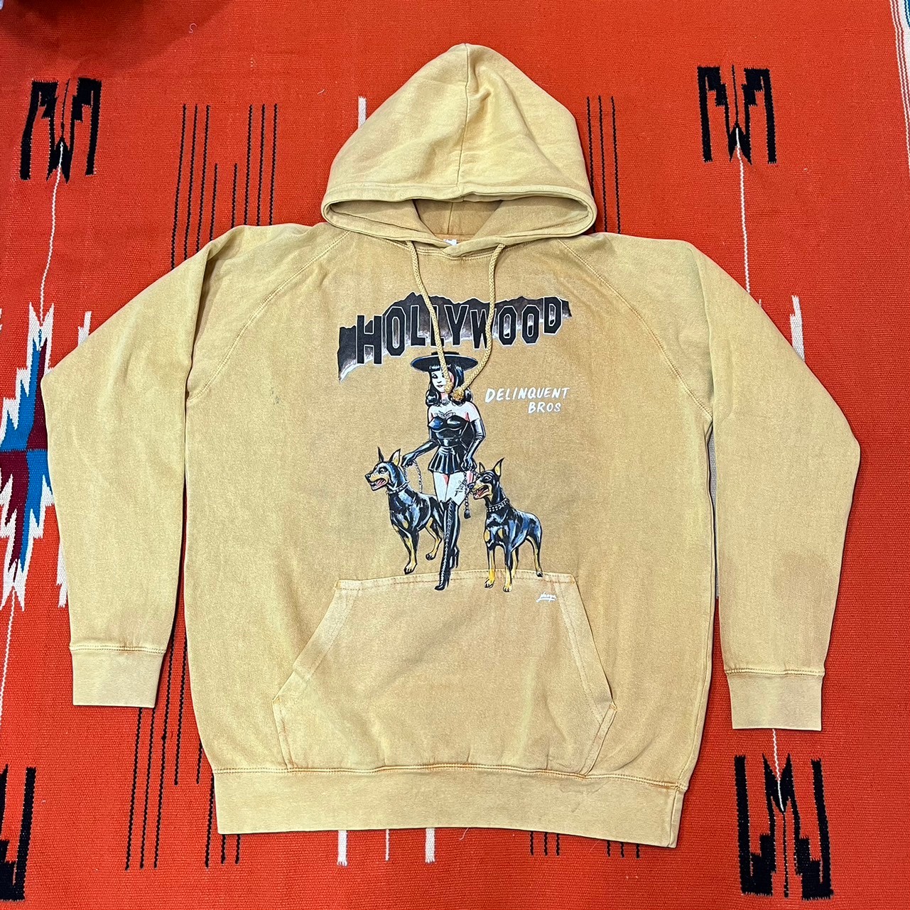 “Witches & Bitches”Vintage Washed Hoodie　MUSTARD