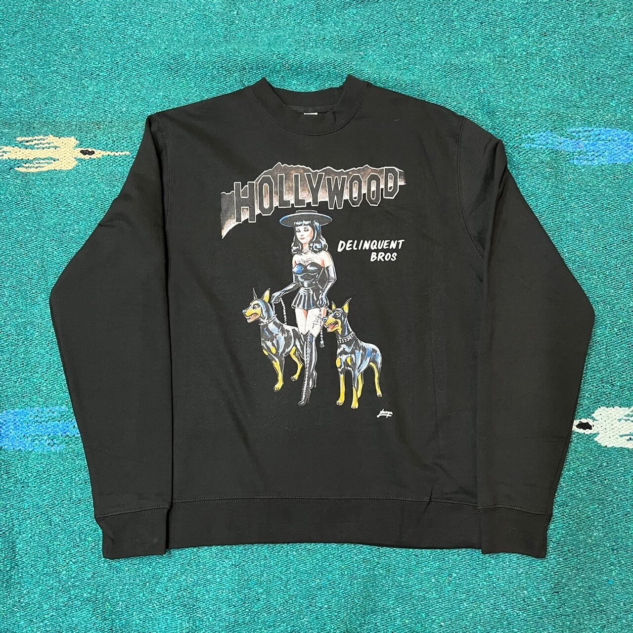 “Witches & Bitches” Crew Neck Sweat shirt　BLACK