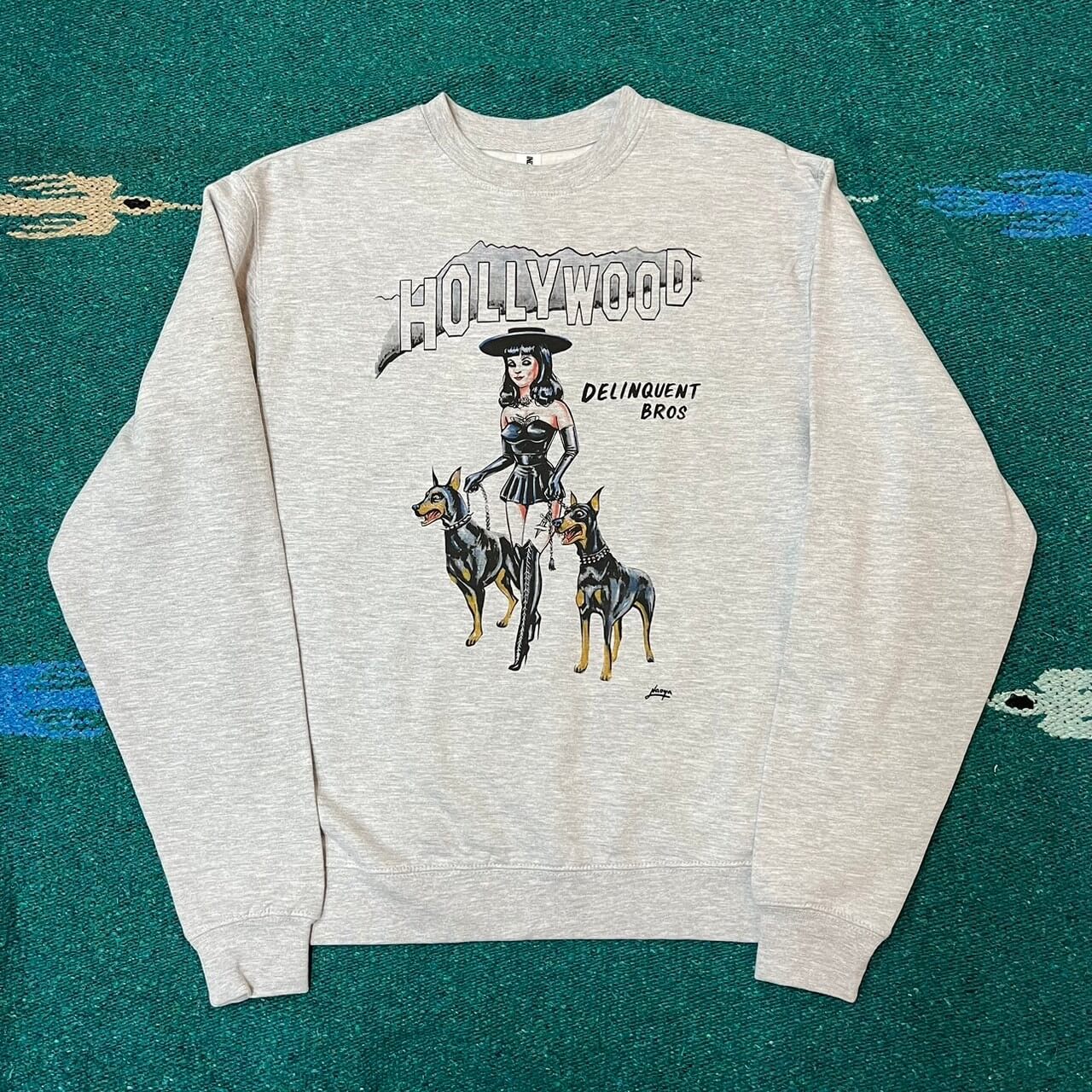 “Witches & Bitches” Crew Neck Sweat shirt　GRAY