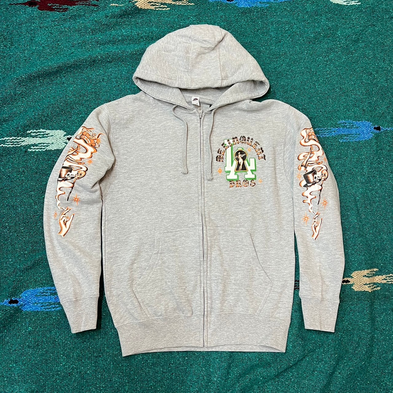 “Peek a Boo” Full Zip Hoodie　GRAY