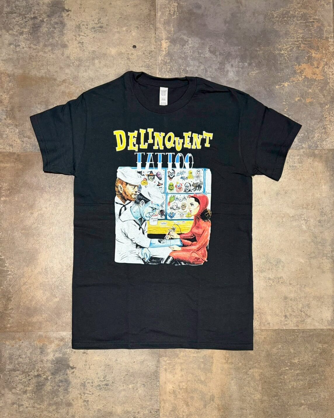 Delinquent Tattoo Tee　BLACK