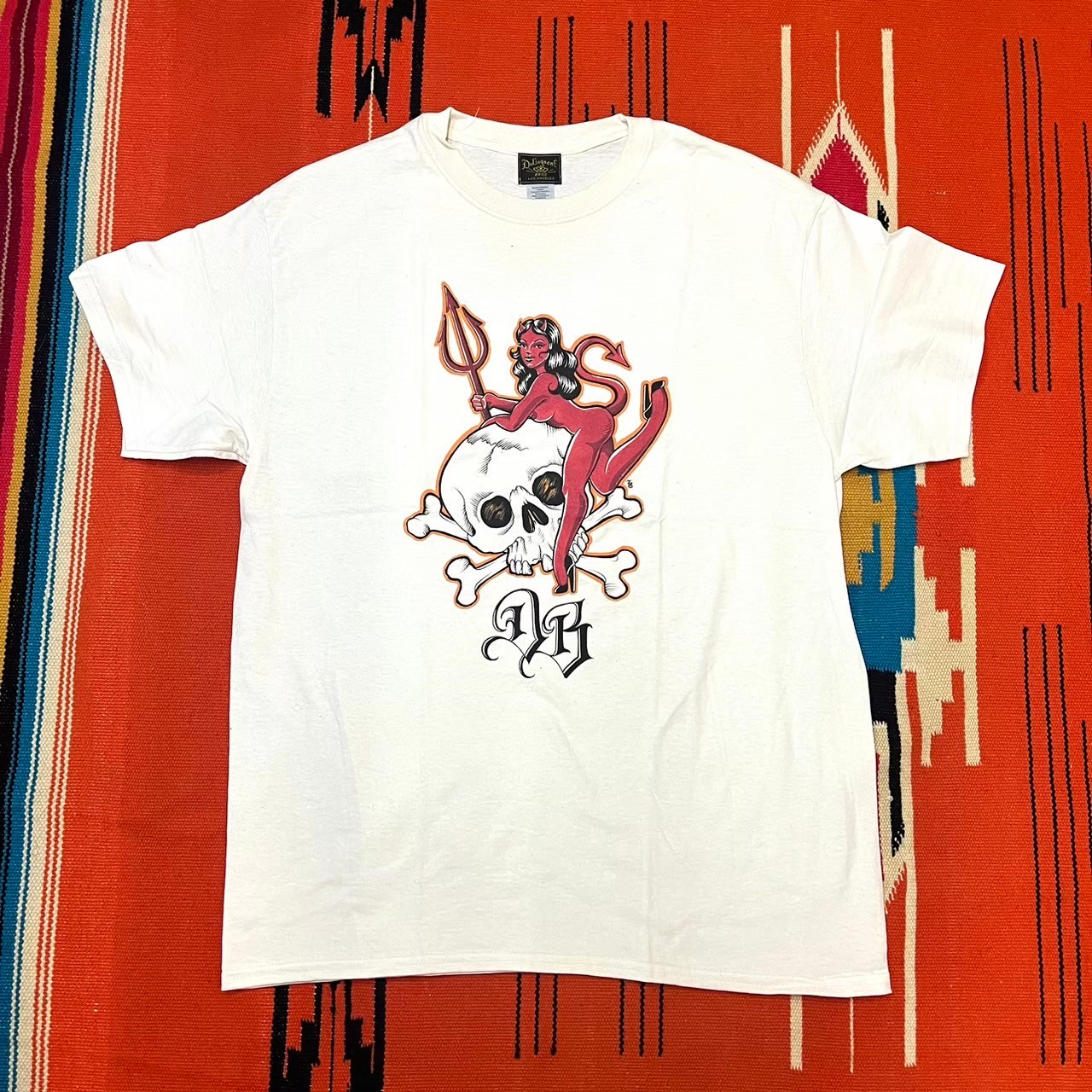 “Devil Girl & skull” Tee　NATURAL