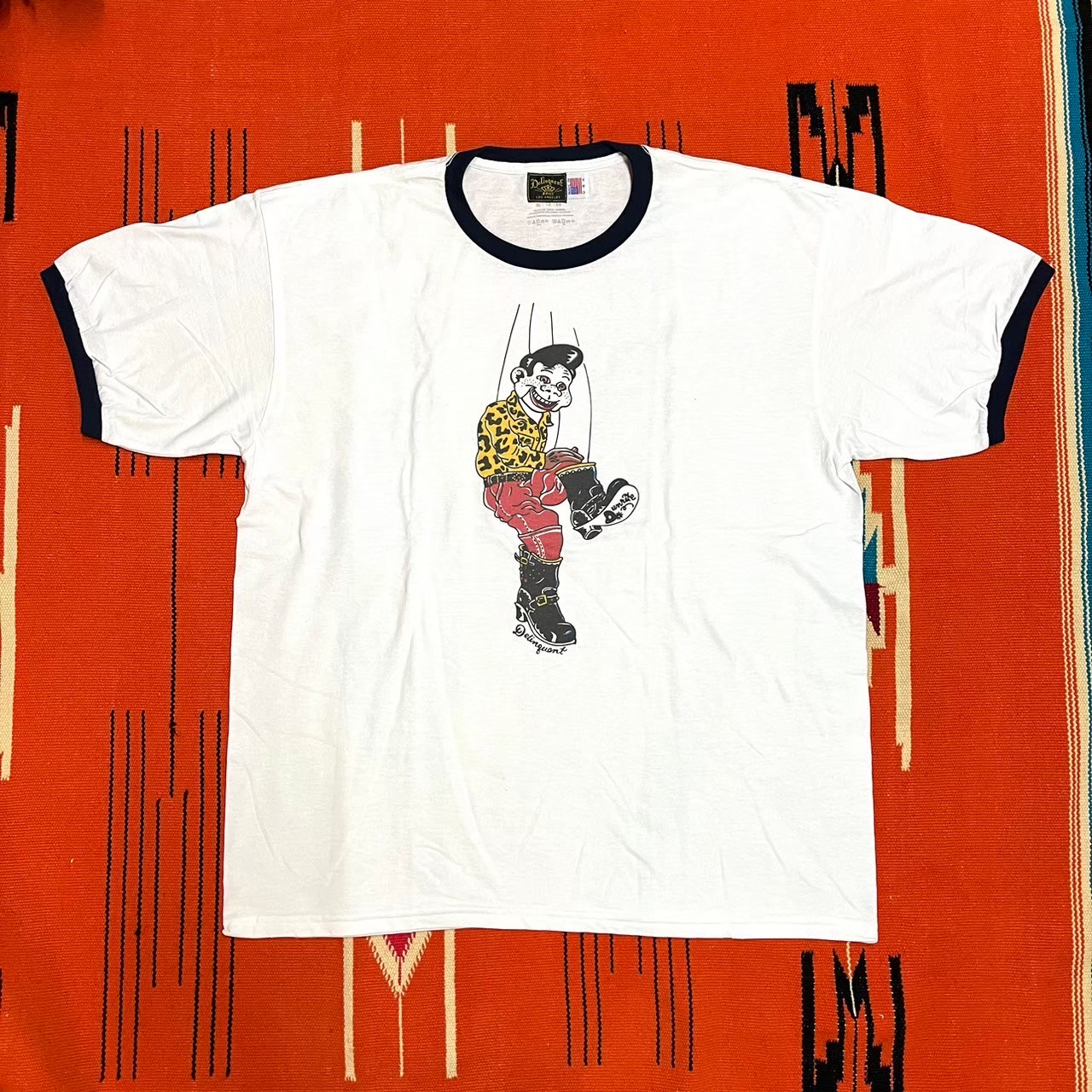 “Hep Cat”Ringer Tee　WHITE