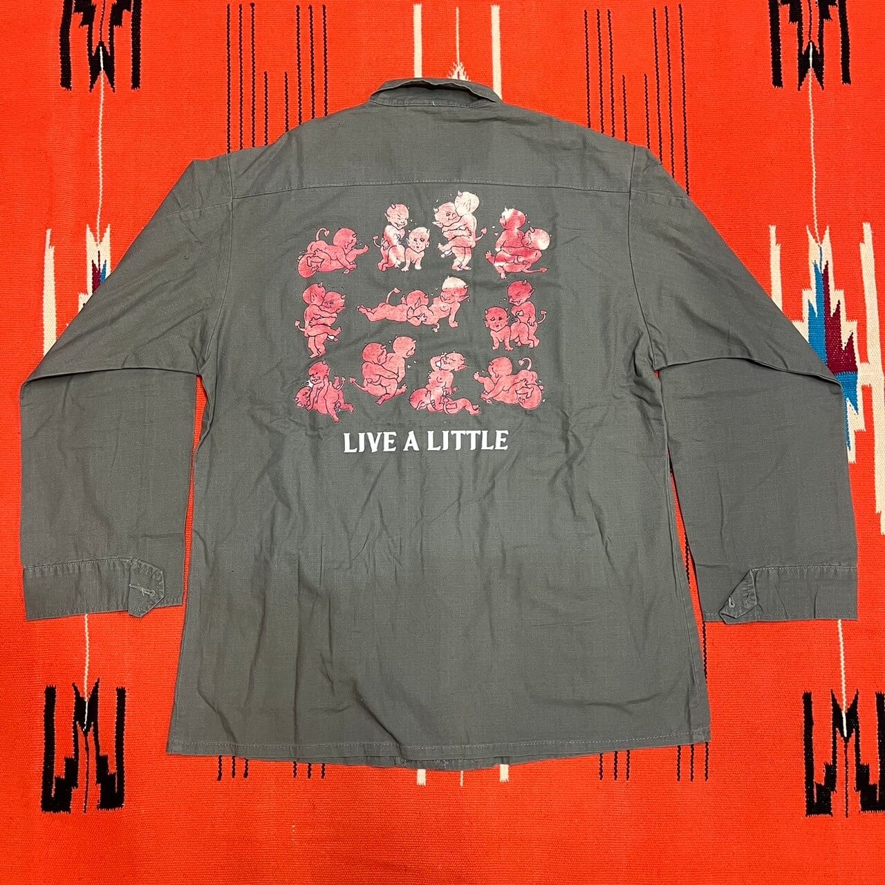 ”LIVE A LITTLE”Vintage Style Fatigue Jacket