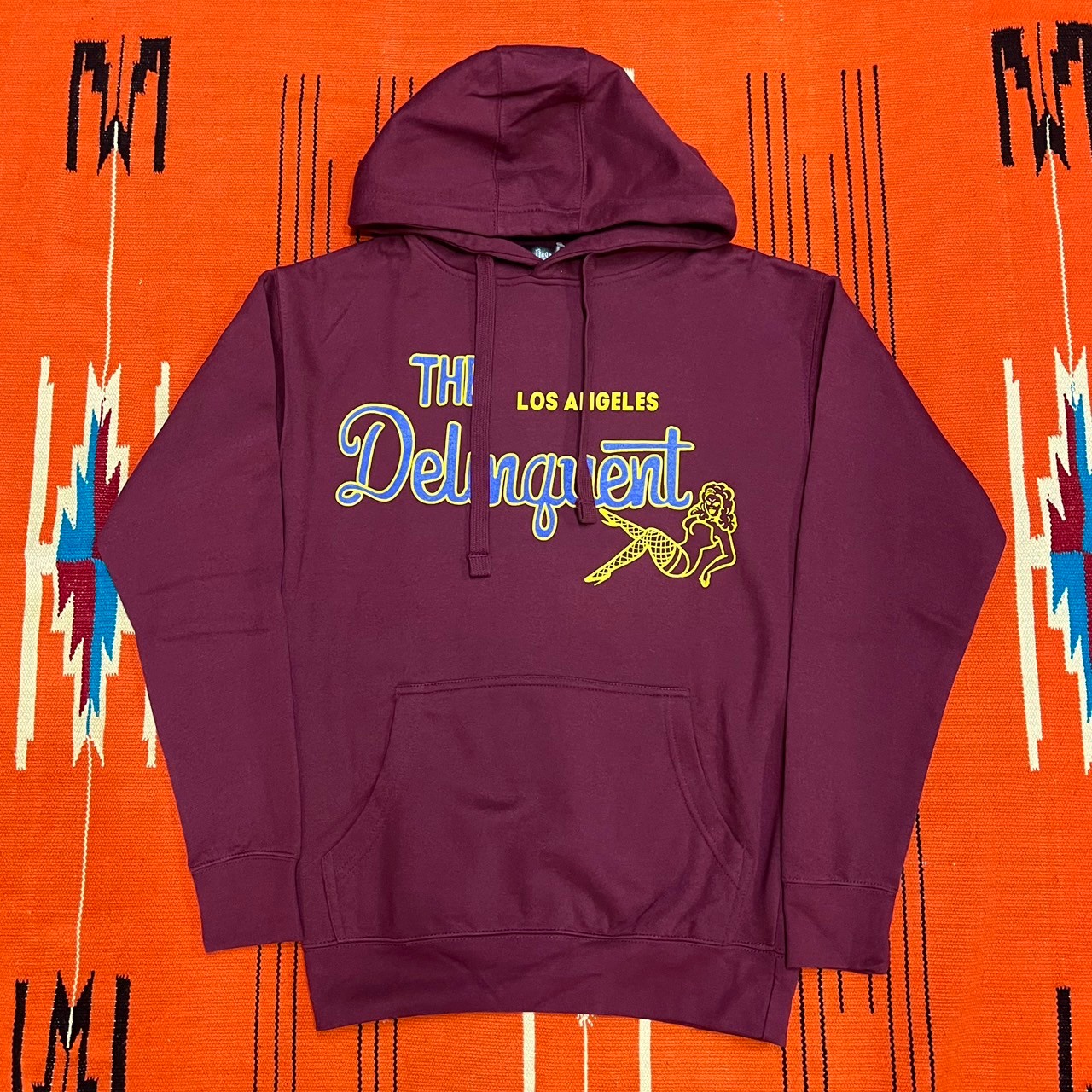 ”The Delinquent LA”Hoodie　BURGUNDY