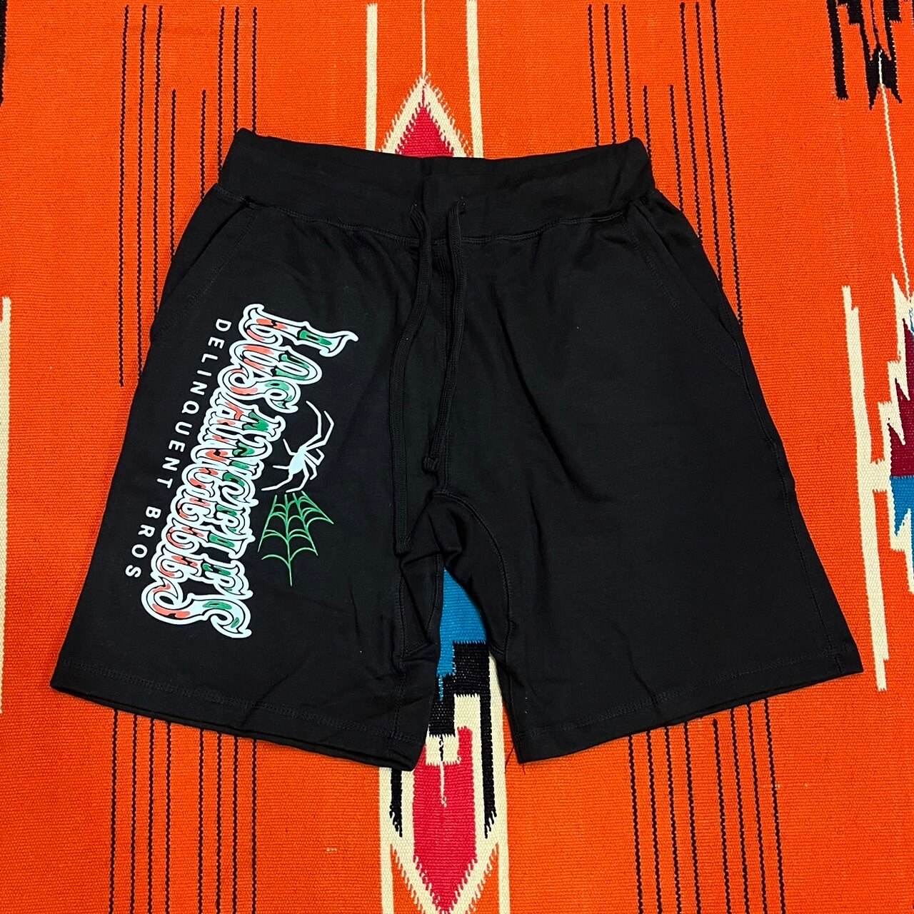 ”Spider Logo” Sweat Shorts　BLACK