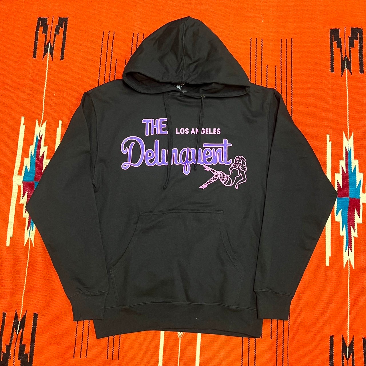 ”The Delinquent LA”Hoodie　BLACK×PURPLE