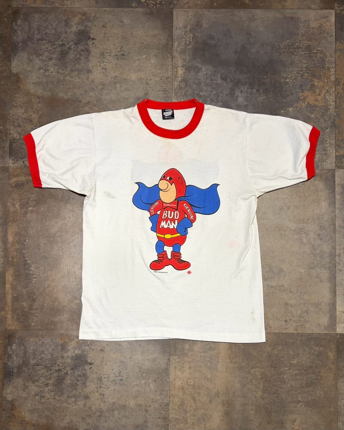 【90s】Budweiser BUDMAN Ringer Tee