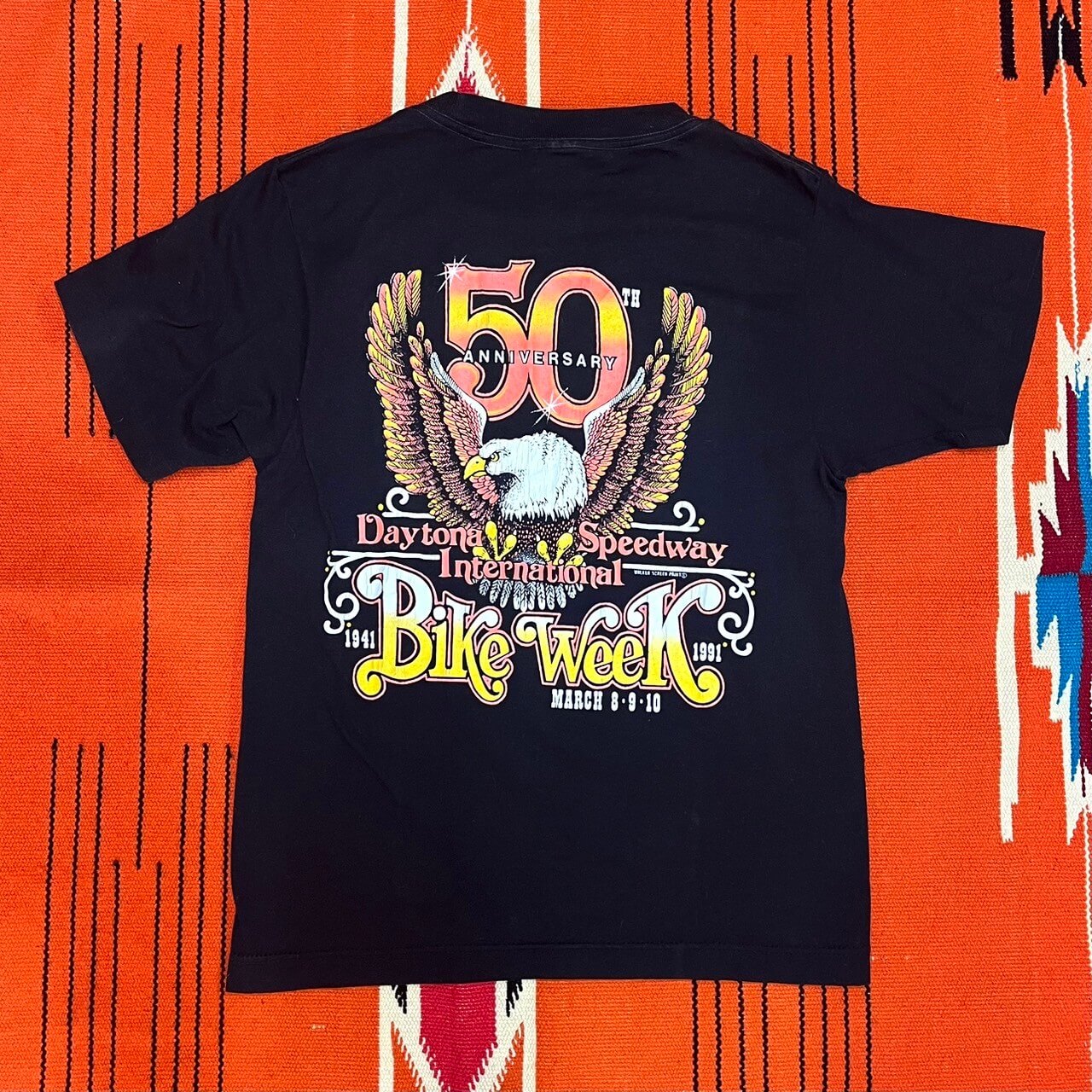 【90s】Daytona Beach Bike Week”50TH ANNIVERSARY” Tee (XSサイズ相当)