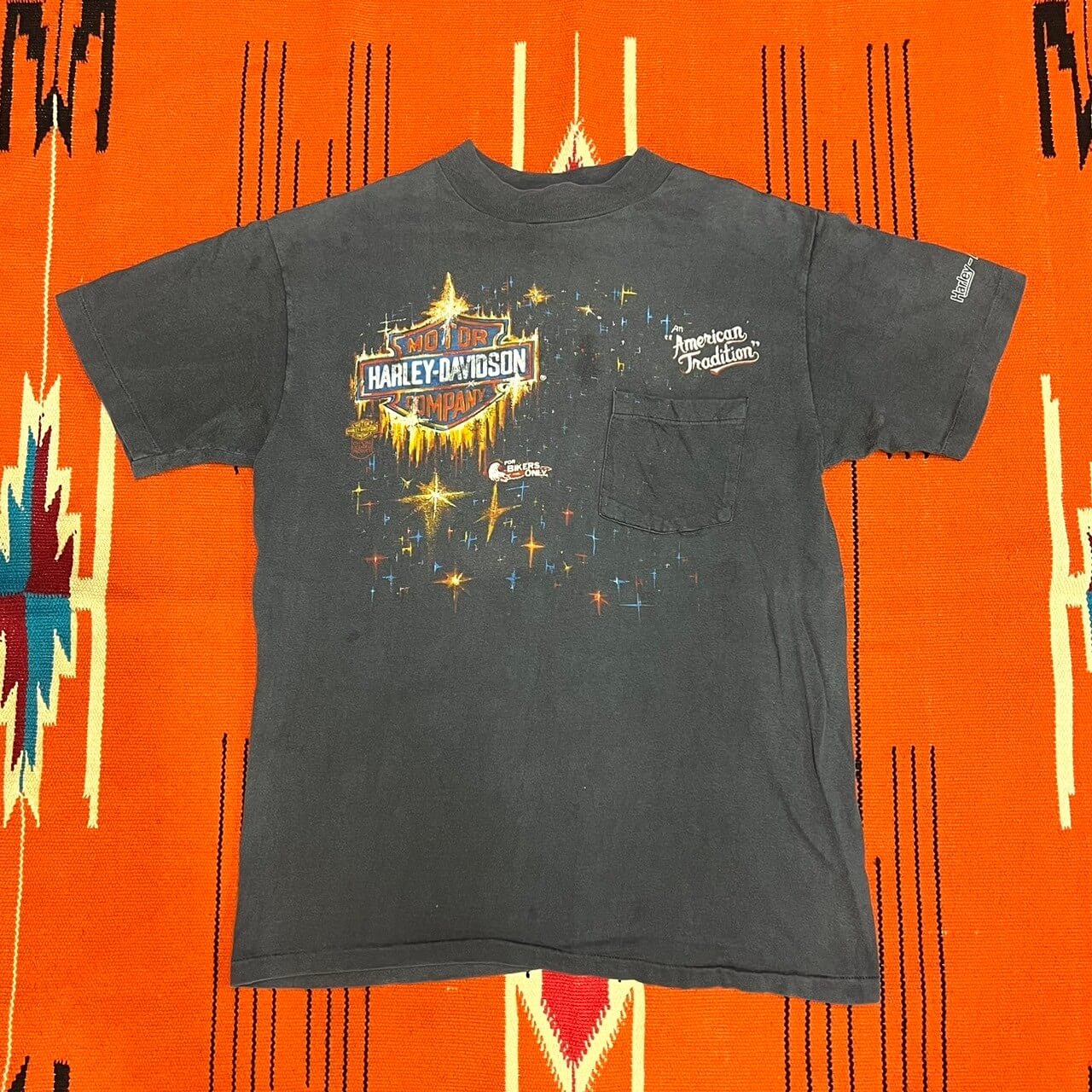 【80s】Harley-Davidson”SUNNYVALE” Pocket Tee (Mサイズ相当)