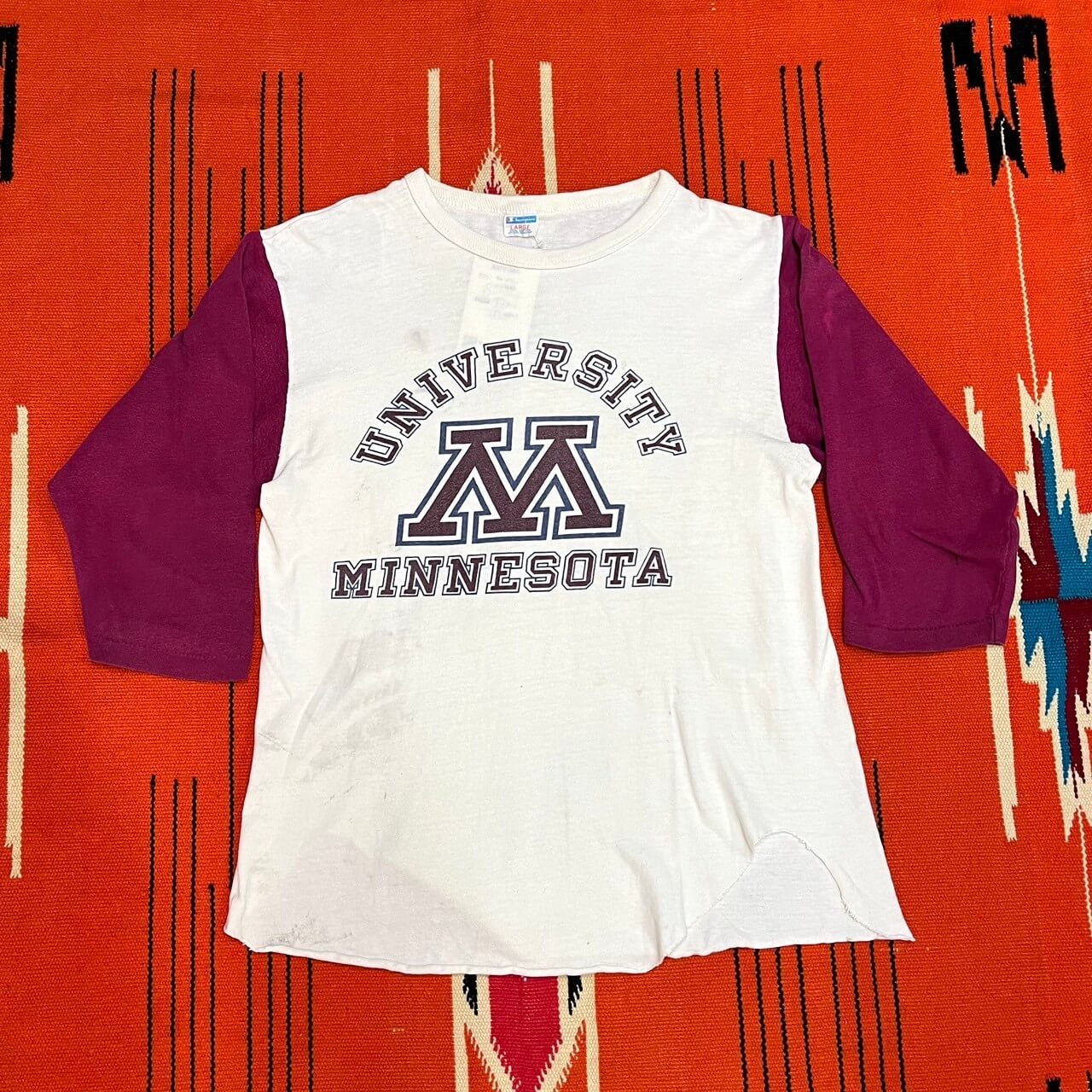 【70~80s】Champion “UNIVERSITY MINNESOTA” Tee (Sサイズ相当)