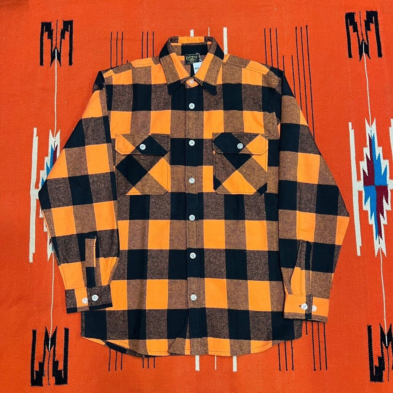 Delinquent Bros Heavyweight Flannel shirt　ORANGE