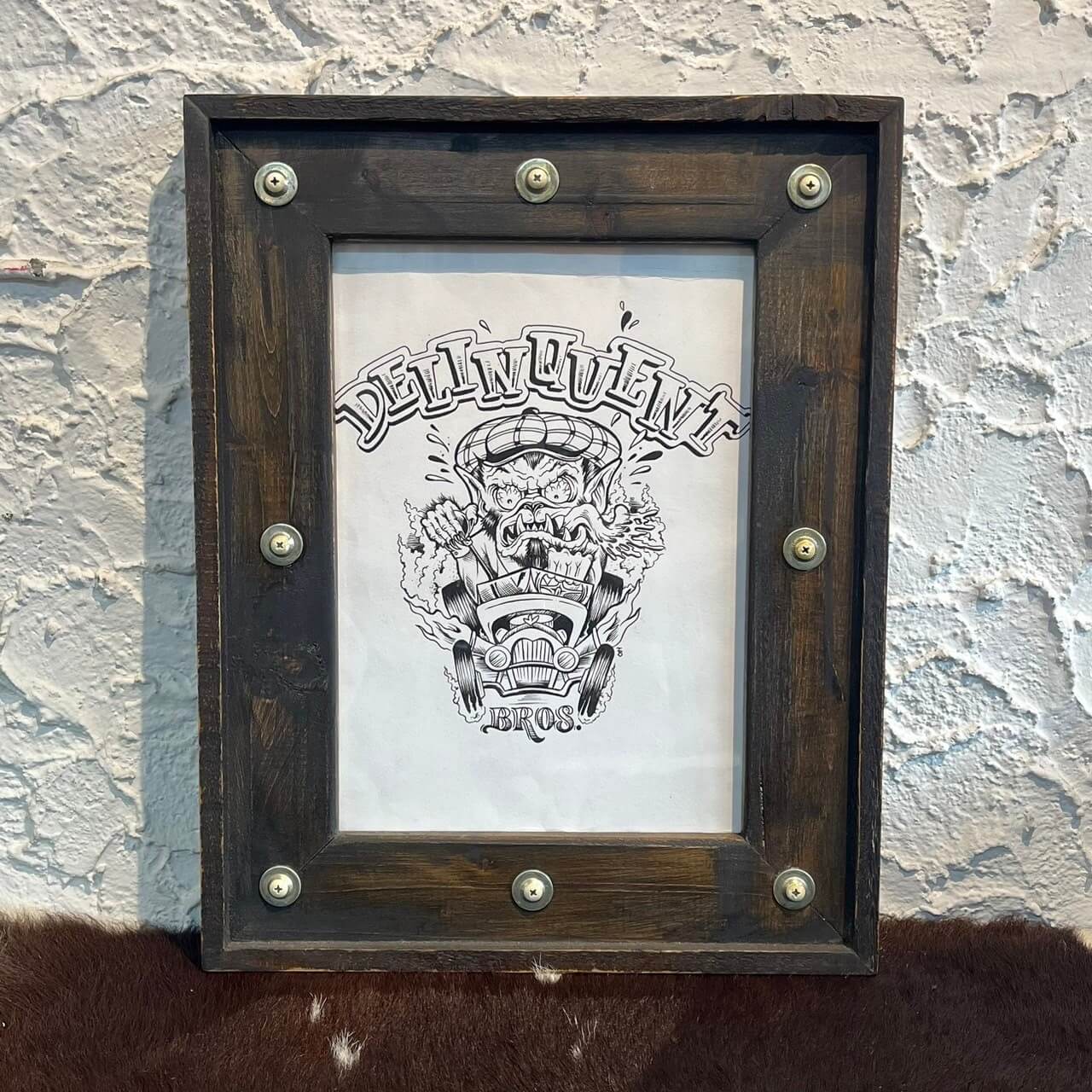 Delinquent Bros Wood Frame Art Work