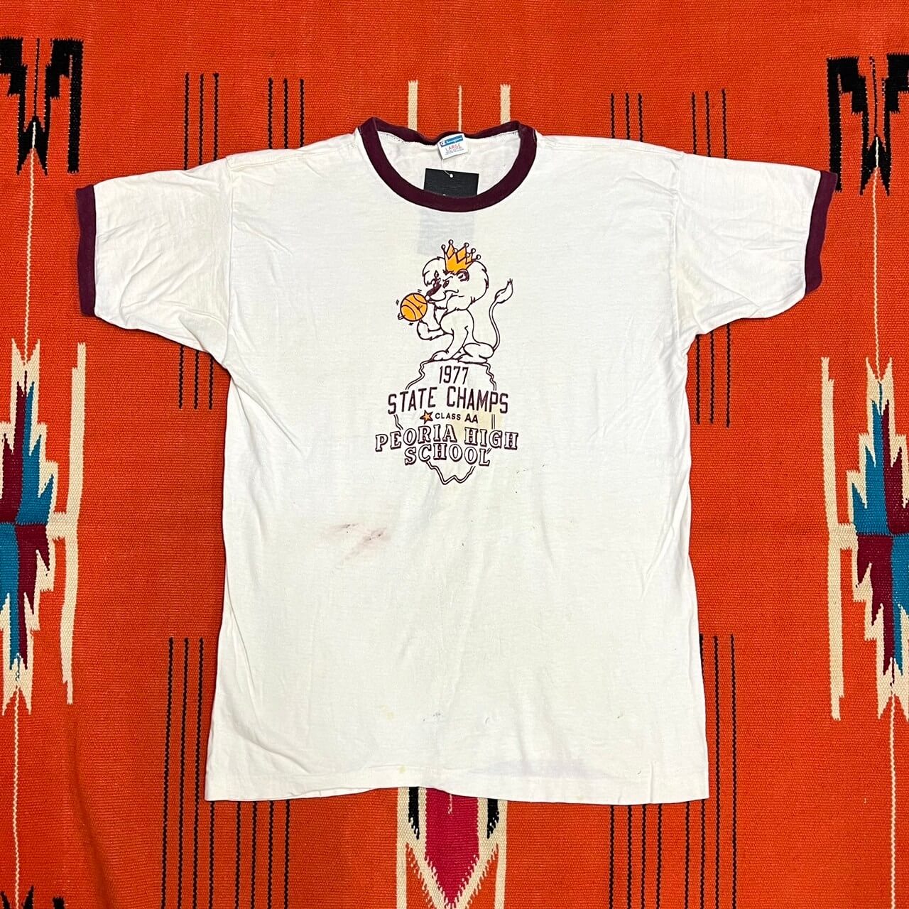 【70s】Champion 1977 STATE CHAMPS Ringer Tee (Mサイズ相当)