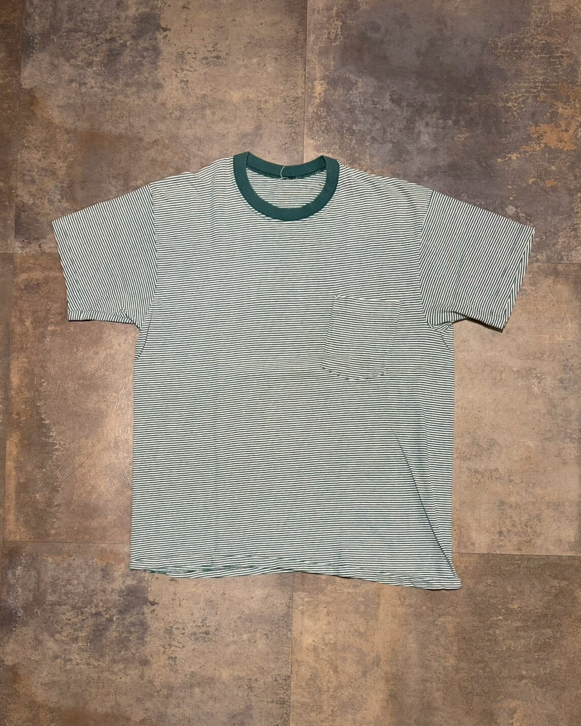 【Vintage】Green Border Pocket Tee