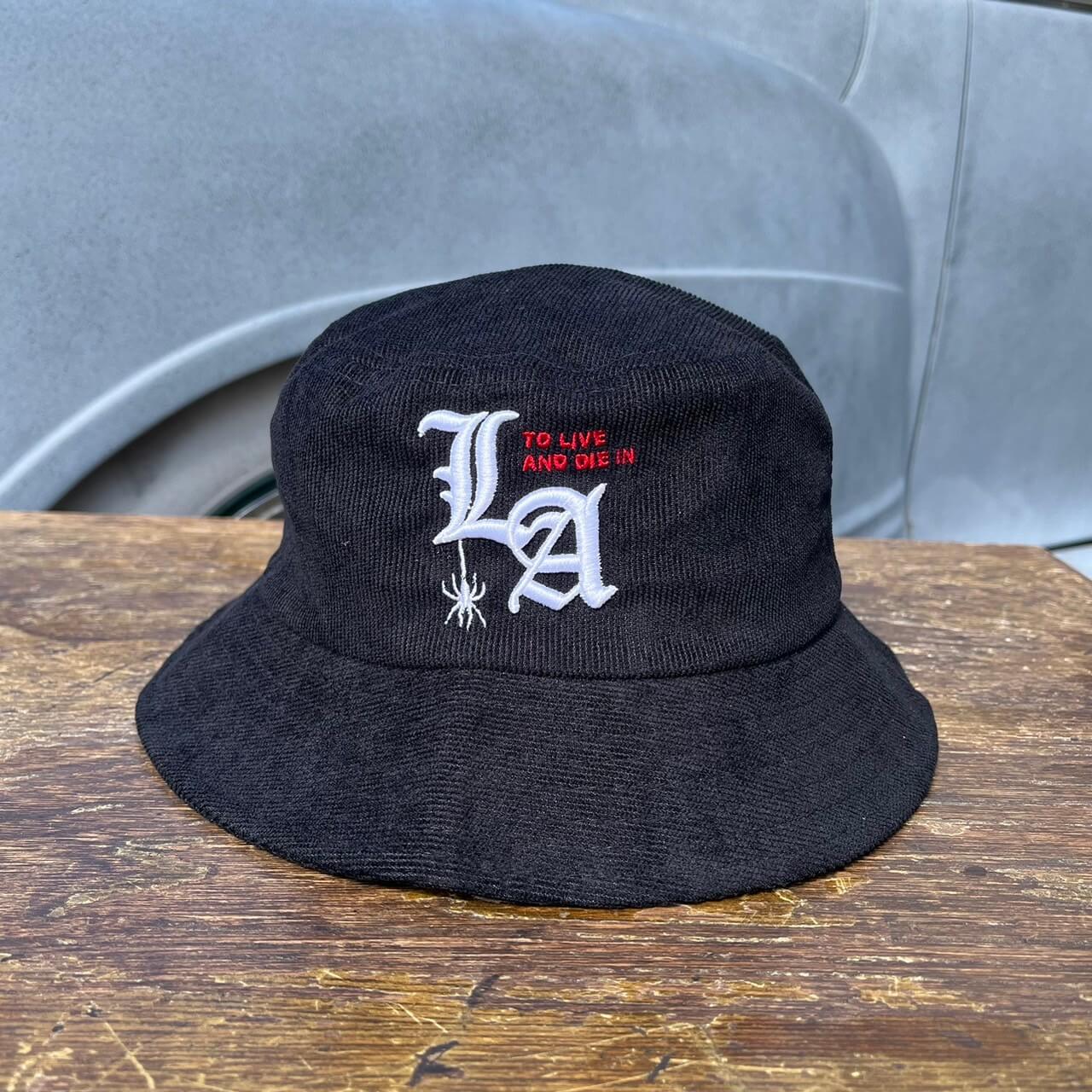 To live and Die in LA Corduroy Bucket Hat　BLACK