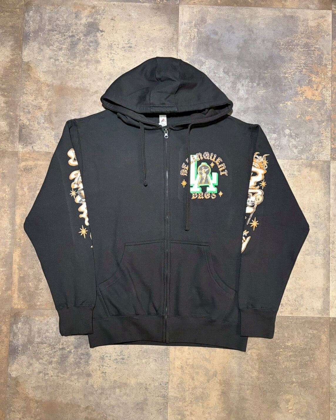“Peek a Boo” Full Zip Hoodie　BLACK