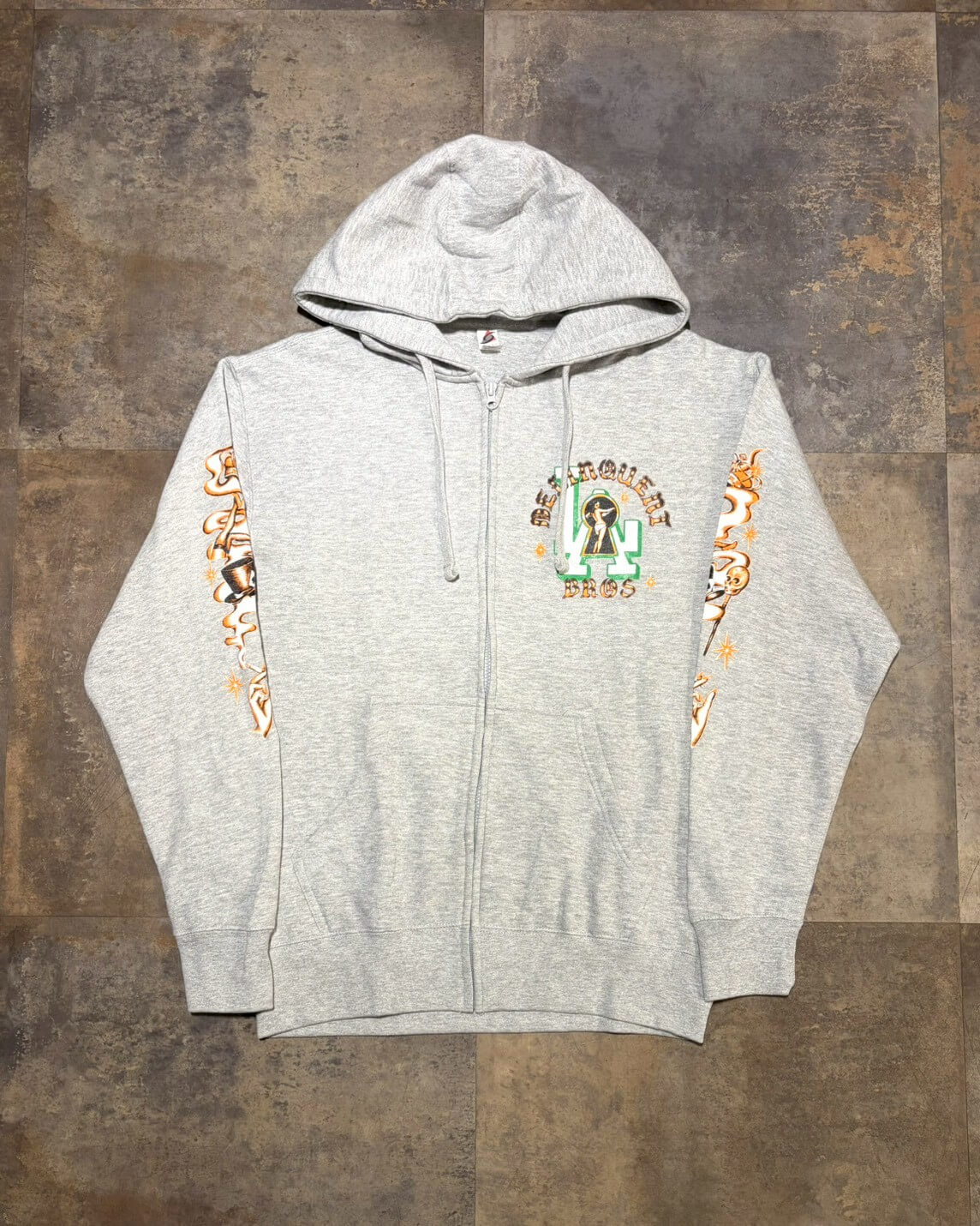 “Peek a Boo” Full Zip Hoodie　GRAY