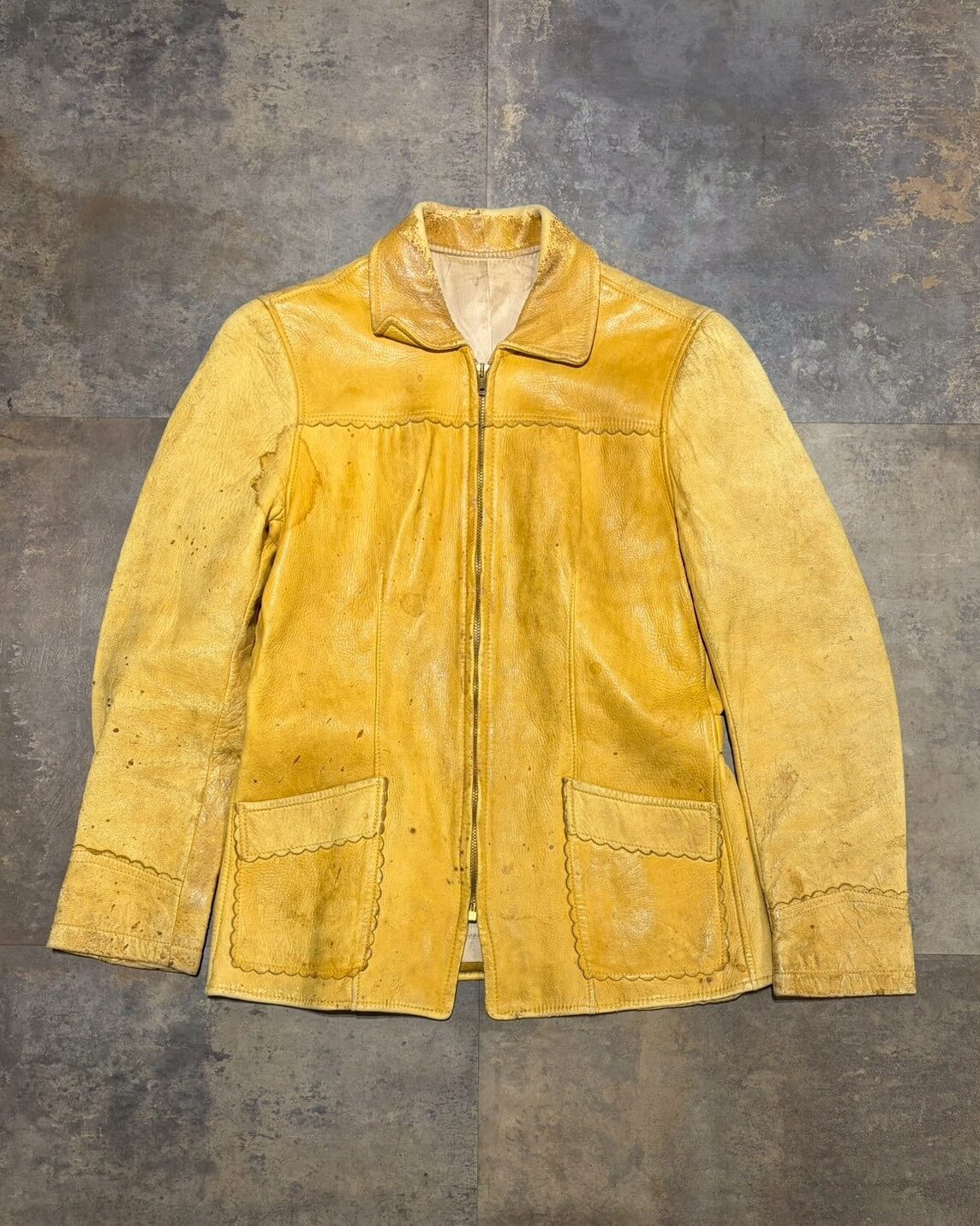 【50s】マスタードカラー レザージャケット