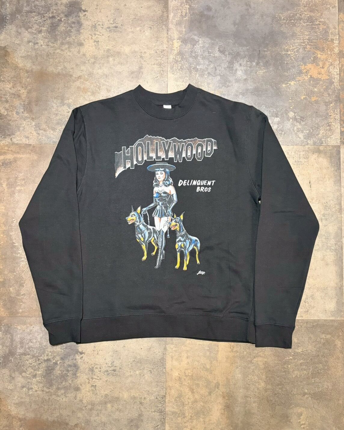 “Witches & Bitches” Crew Neck Sweat shirt　BLACK