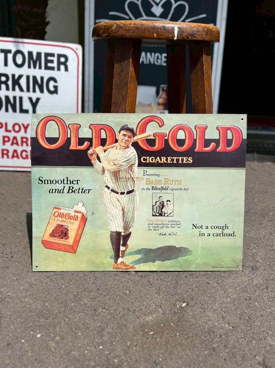 【90s】Babe Ruth OLD GOLD メタルサインボード