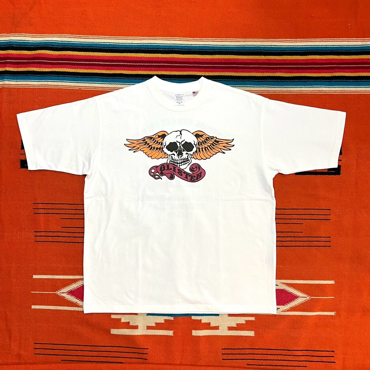 GLISTER WING SKULL TEE　NATURAL