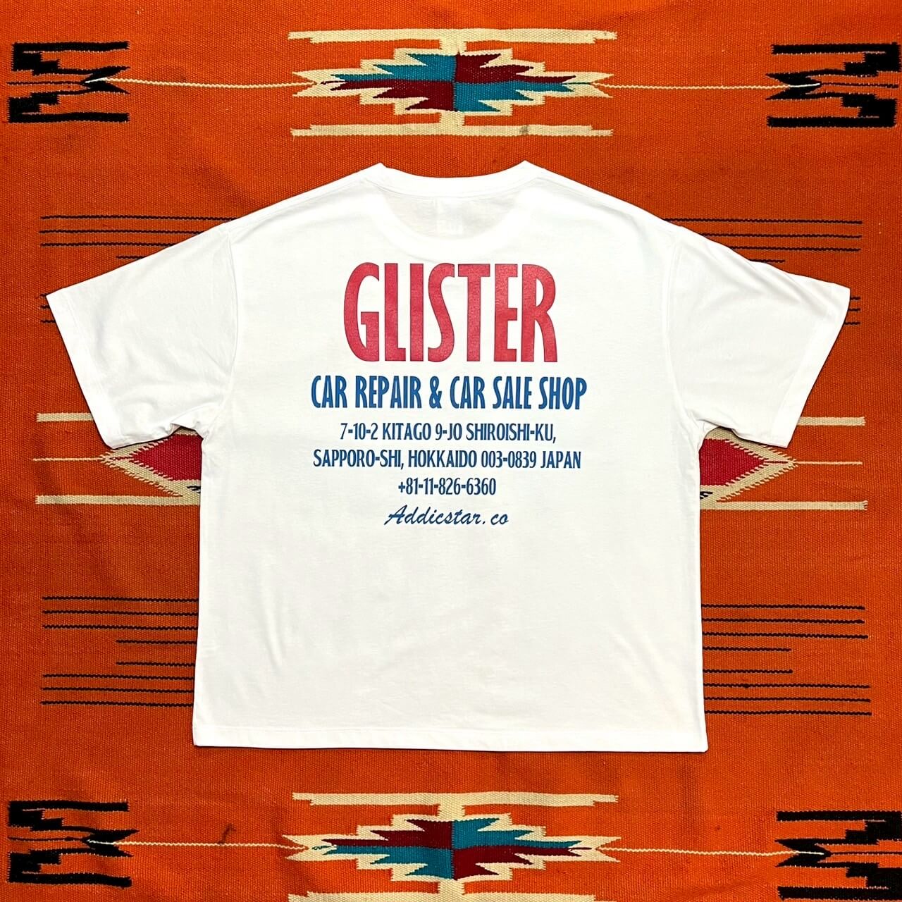 GLISTER SHOP ADDRESS TEE　WHITE