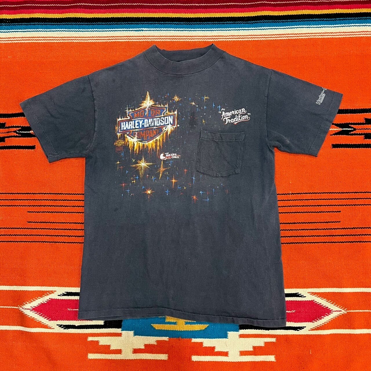【80s】Harley-Davidson”SUNNYVALE” Pocket Tee (Mサイズ相当)