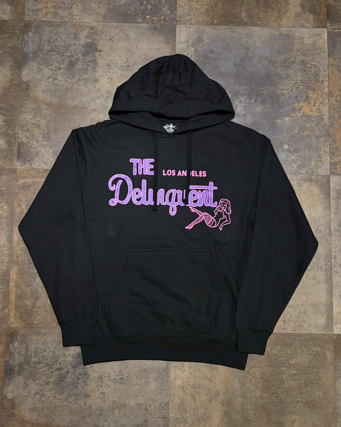 ”The Delinquent LA”Hoodie　BLACK×PURPLE