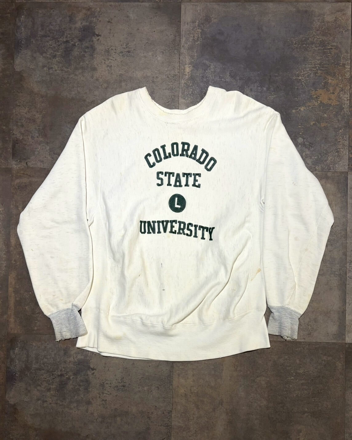 【50s】CHAMPION リバースウィーブスウェット 4段ラバープリント