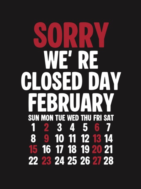 February Closed Day.※赤色が店休となります。⬛︎ 営業時間 : 11:00~19:00
⬛︎ 北海道札幌市白石区北郷9条７丁目10-2
⬛︎ 駐車場有#delinquentbros
#デリンクエントブロス
#デリンクエント
#非行兄弟
#古着