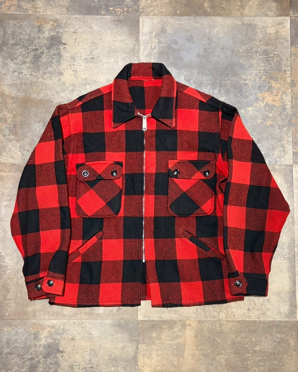 【60s】ウールZIPチェックシャツ