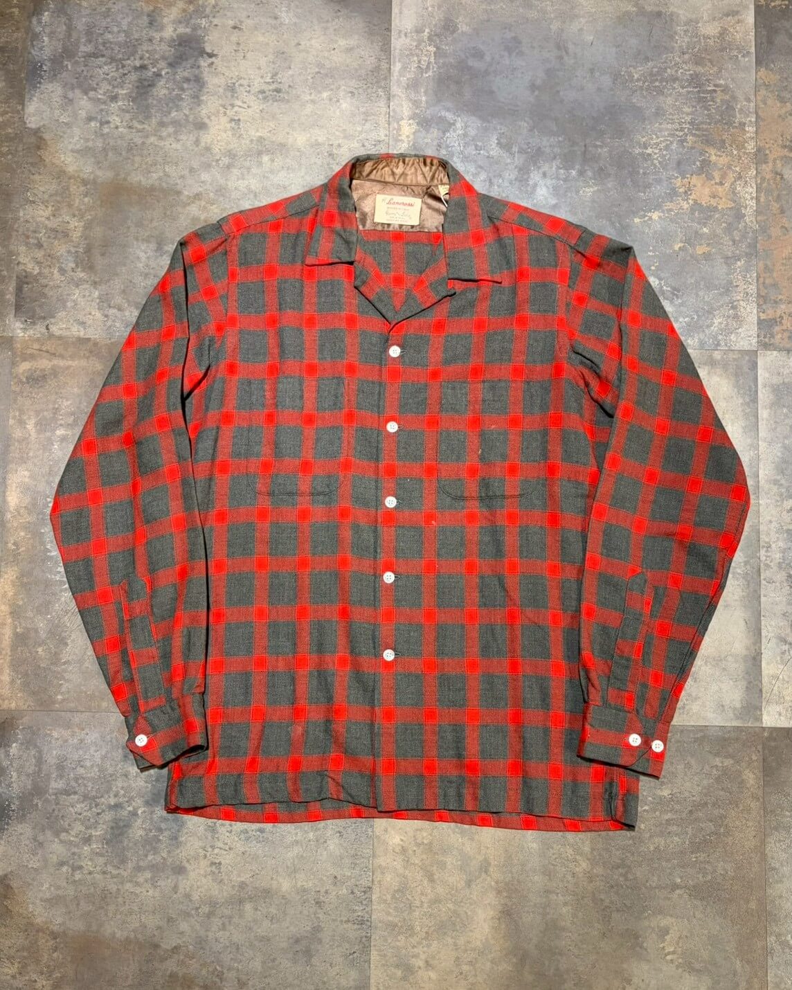 【50~60s】Lanerossi ウールチェックシャツ