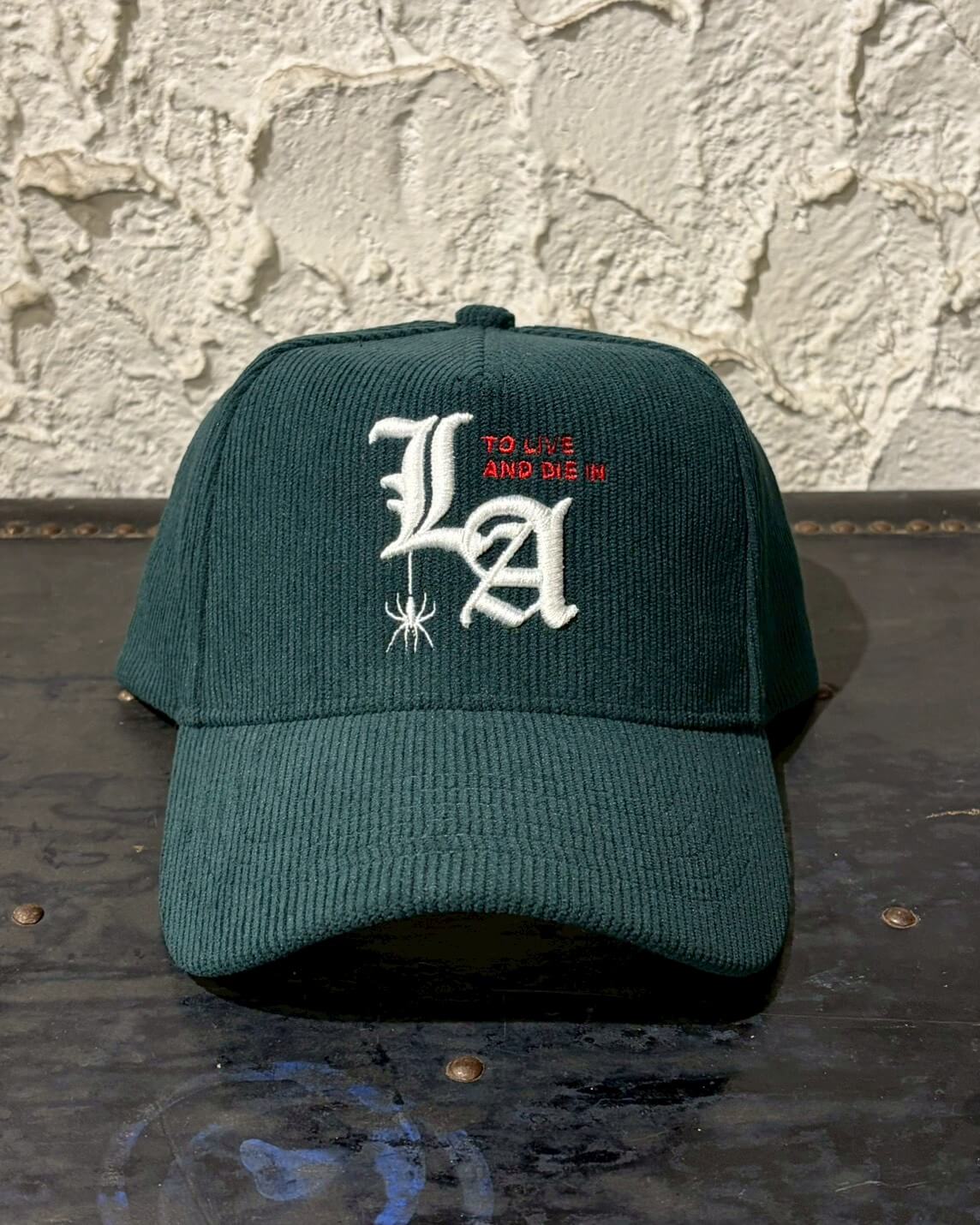 To live and Die in LA Corduroy 5 Panel Snap Back Cap　DARK GREEN