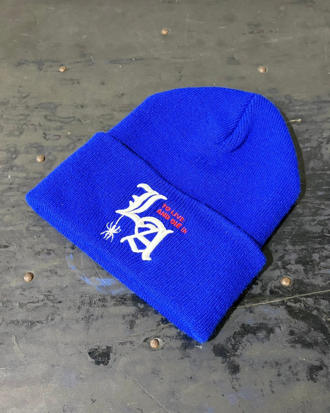 To live and Die in LA Beanie　BLUE