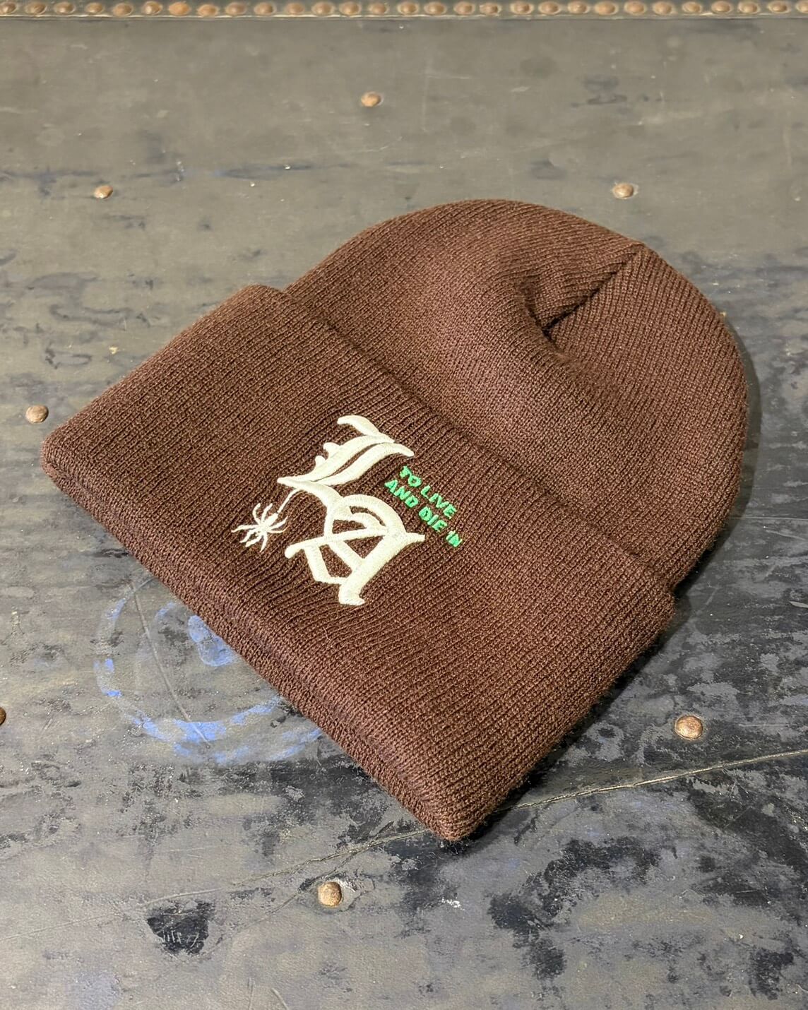 To live and Die in LA Beanie　BROWN
