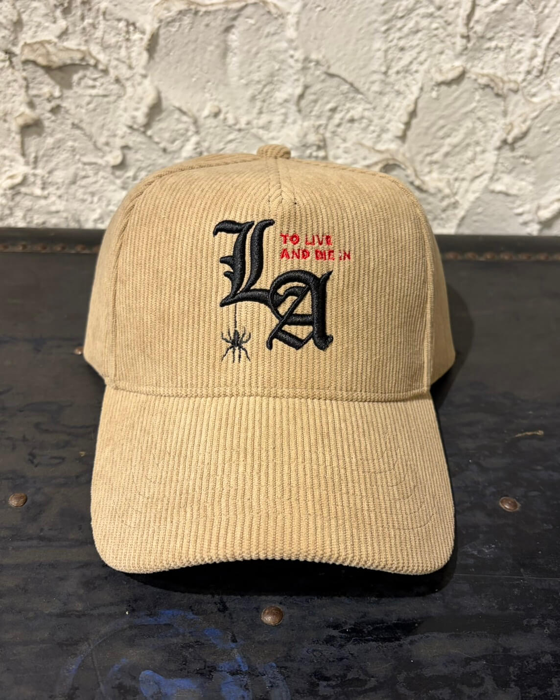 To live and Die in LA Corduroy 5 Panel Snap Back Cap　LIGHT BEIGE