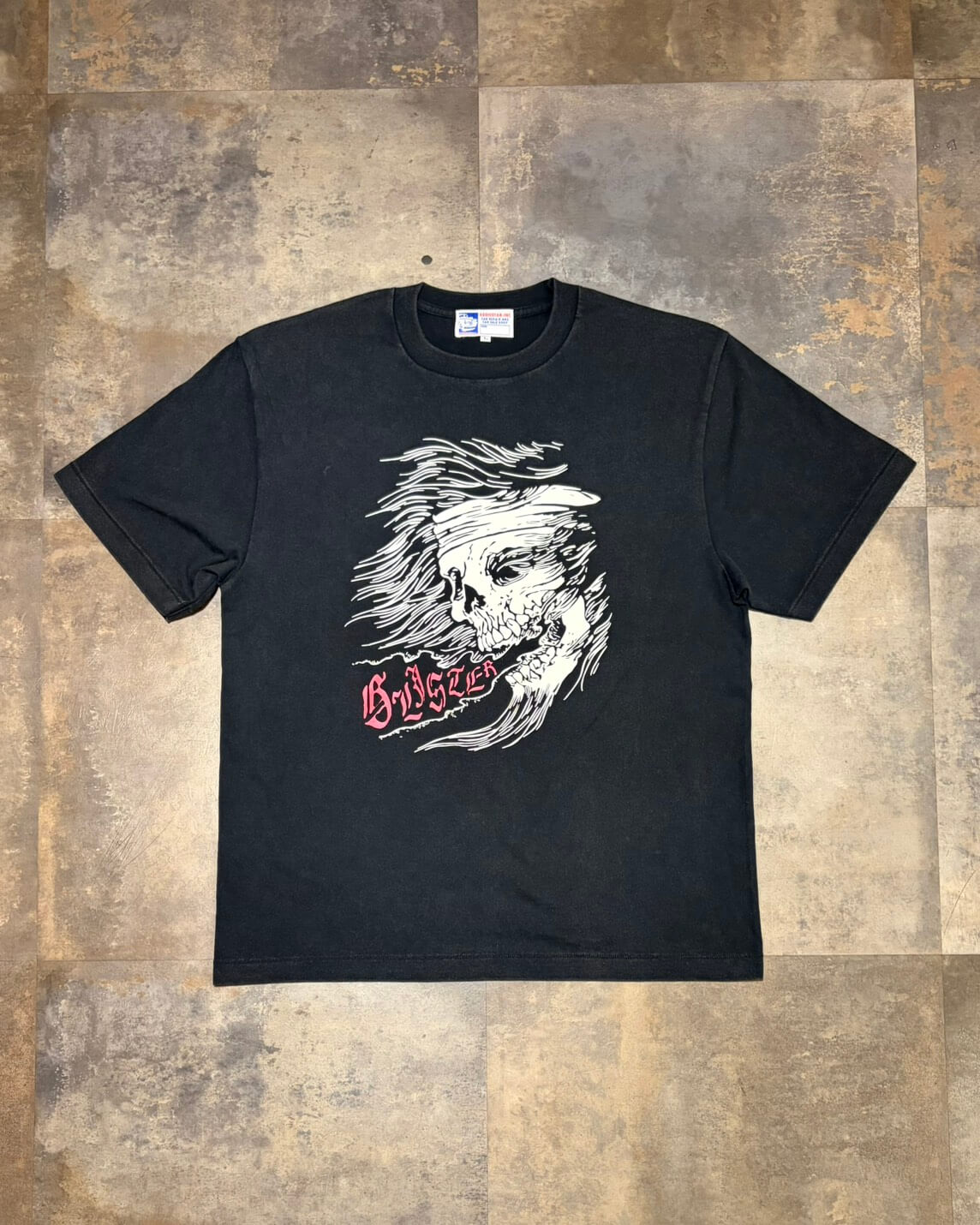SKULL SINGS 6.2oz TEE　FADE BLACK