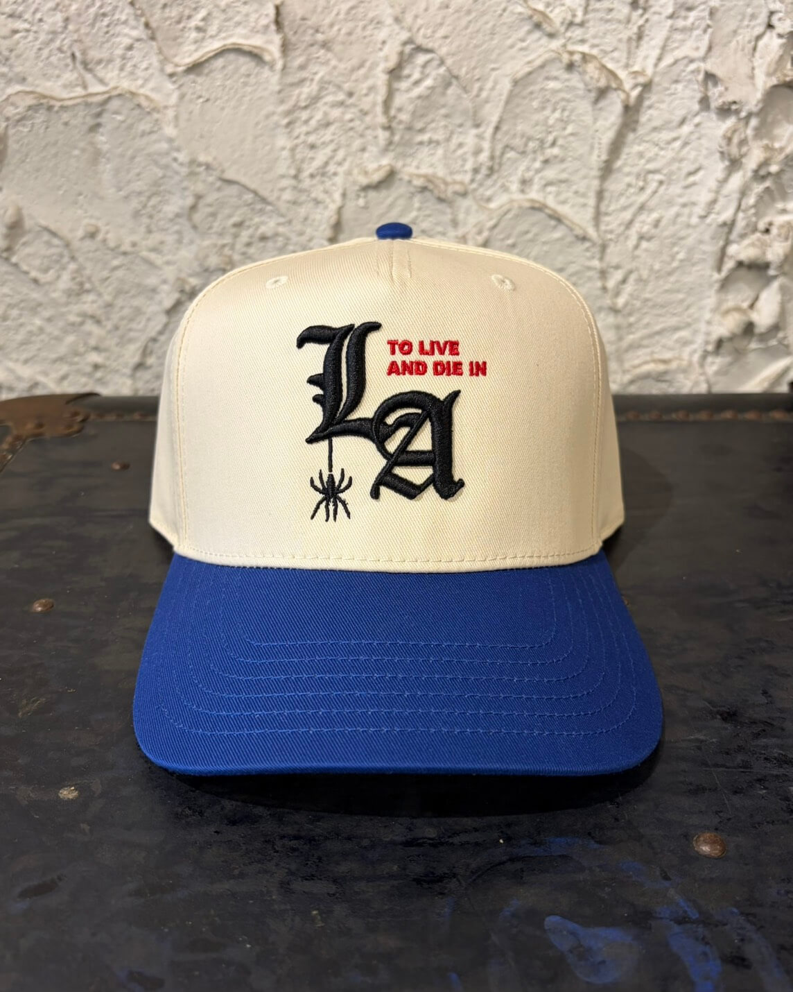 To live and Die in LA 5 Panel Snap Back Cap　NATURAL×BLUE